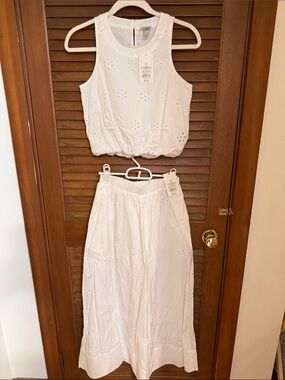 a new day White Eyelet Two-Piece Maxi Skirt Set